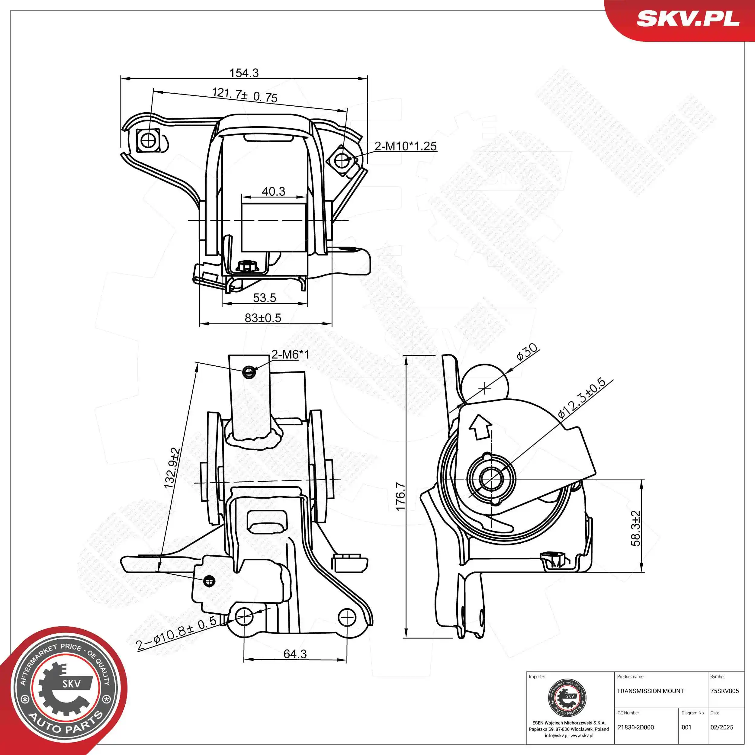 Mounting, manual transmission